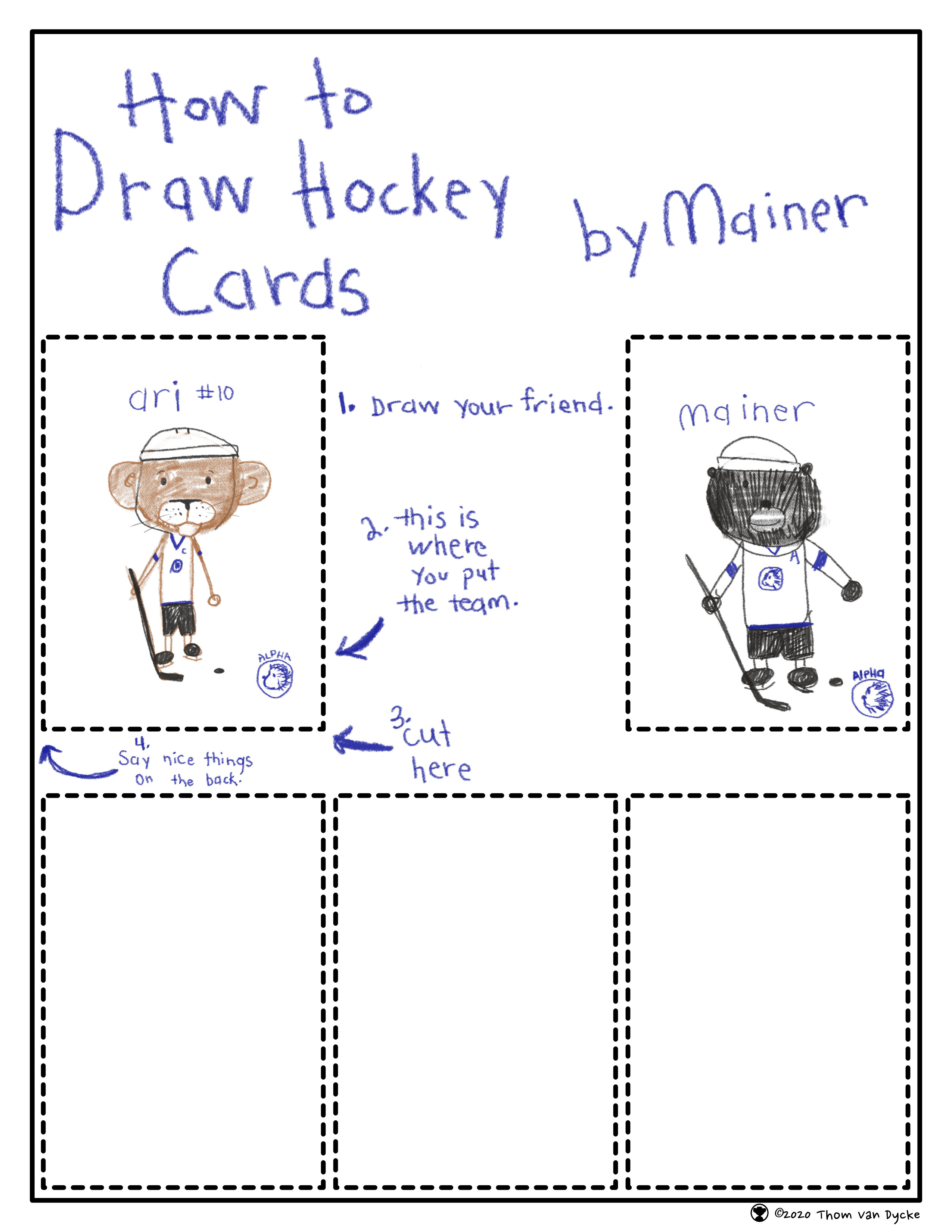 How to draw hockey cards by Mainer